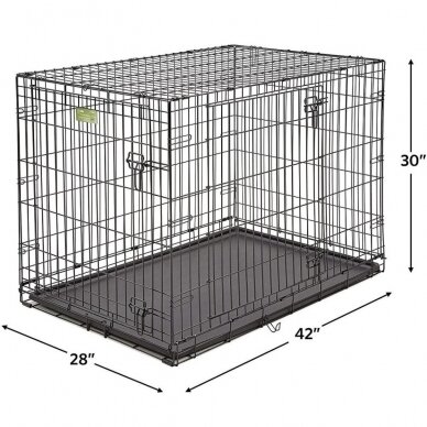 Dog cage with bed, cover and 2 bowls, size XL, 108x73x77cm 3