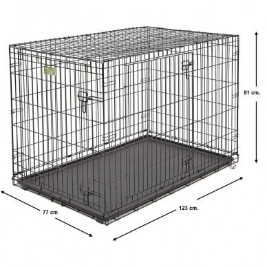 Dog cage with bed, cover and 2 bowls, size XXL, 123x77x81 cm 3