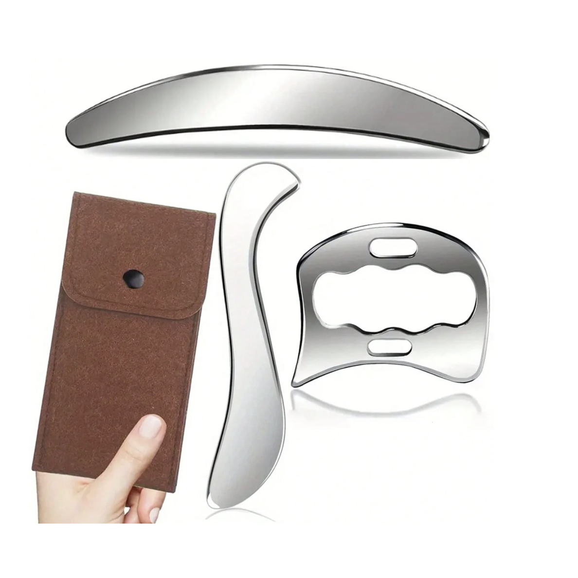 Stainless steel body massager set, 3 pcs. 1 Stainless steel body massager set, 3 pcs. 1