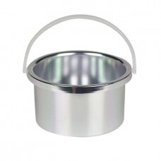 Stainless steel container for depilation procedures with handle
