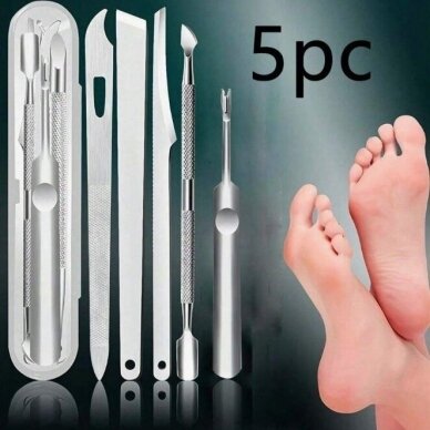 Stainless steel foot care set 5 pcs. Stainless steel foot care set 5 pcs.