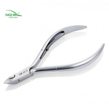 NGHIA EXPORT professional manicure tweezers for cutting cuticles C-02 JAW 12