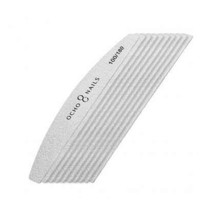 OCHO NAILS profesionali pusmėnulio nagų dildė manikiūrui SLIM 100/180 gritų, 10 vnt.  2