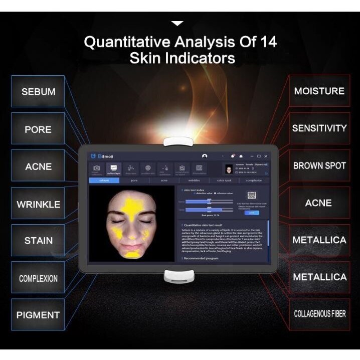 BITMOJI skin analyzer and diagnostic apparatus with 3D modulation and 28 million. HD pixels (with tablet) 3 BITMOJI skin analyzer and diagnostic apparatus with 3D modulation and 28 million. HD pixels (with tablet) 3