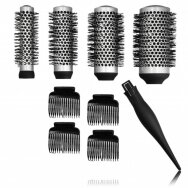 LUSSONI INTERCHANGABLE STYLING BRUSH SET of 4 interchangeable brushes and 4 clamps