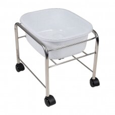 Professional pedicure bath with steel foot for podological work, chrome color