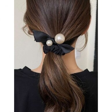 Pearl and Ribbon hair tie, 1 pc. 1