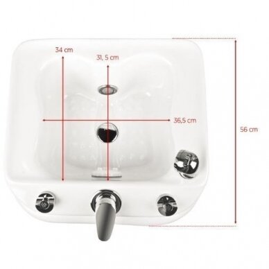 Professional pedicure bath with connected drain and hydromassage function A023 7