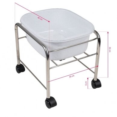 Professional pedicure bath with steel foot for podological work, chrome color 3
