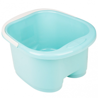 Professional pedicure bath with handle for podological work, blue color
