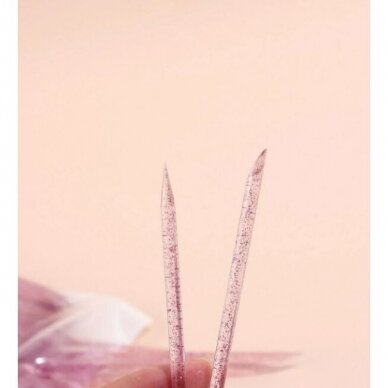 Пластиковые палочки для отталкивания кожи при маникюре, розовые 2