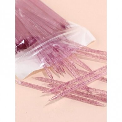 Пластиковые палочки для отталкивания кожи при маникюре, розовые 3