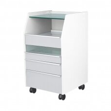 Professional podiatry trolley-cabinet for beauticians 984 with built-in UV-C tool disinfection shelf, gray color