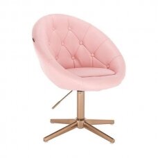 Кресло для салона красоты на устойчивой основе или на колесах HC8516, розовая органическая кожа