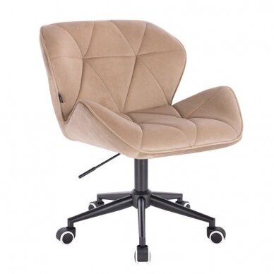 Beauty salon chair with a stable base or with wheels HR111CROSS, cream-colored velvet 8
