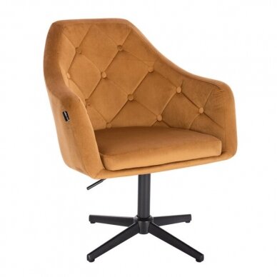 Кресло для салона красоты на устойчивой основе или на колесиках HR831CROSS, коричневый бархат 8