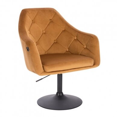 Кресло для салона красоты на устойчивой основе или на колесиках HR831CROSS, коричневый бархат 10