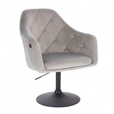 Beauty salon chair with a stable base or with wheels HR831CROSS, gray velvet 9