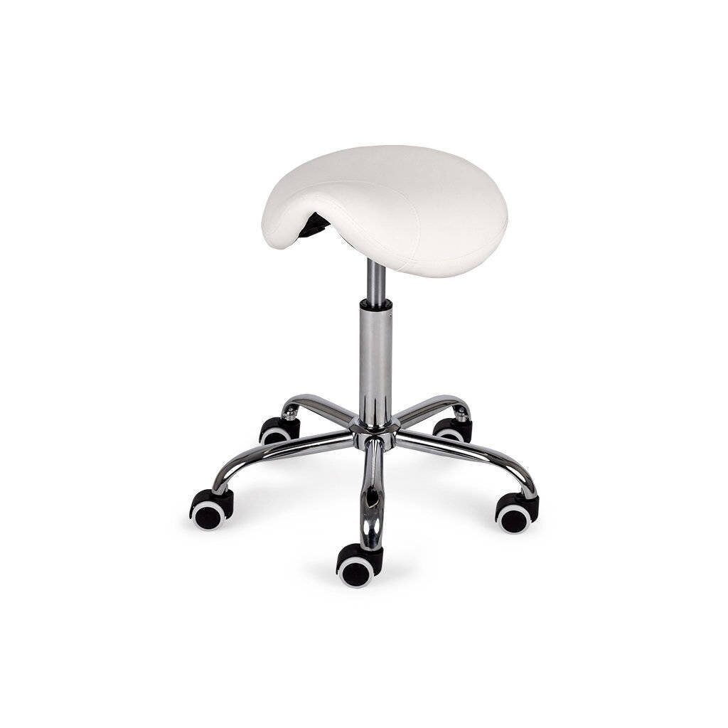 Professional master's chair - saddle for beauticians LOFI COMFYBASE K515, white color Professional master's chair - saddle for beauticians LOFI COMFYBASE K515, white color