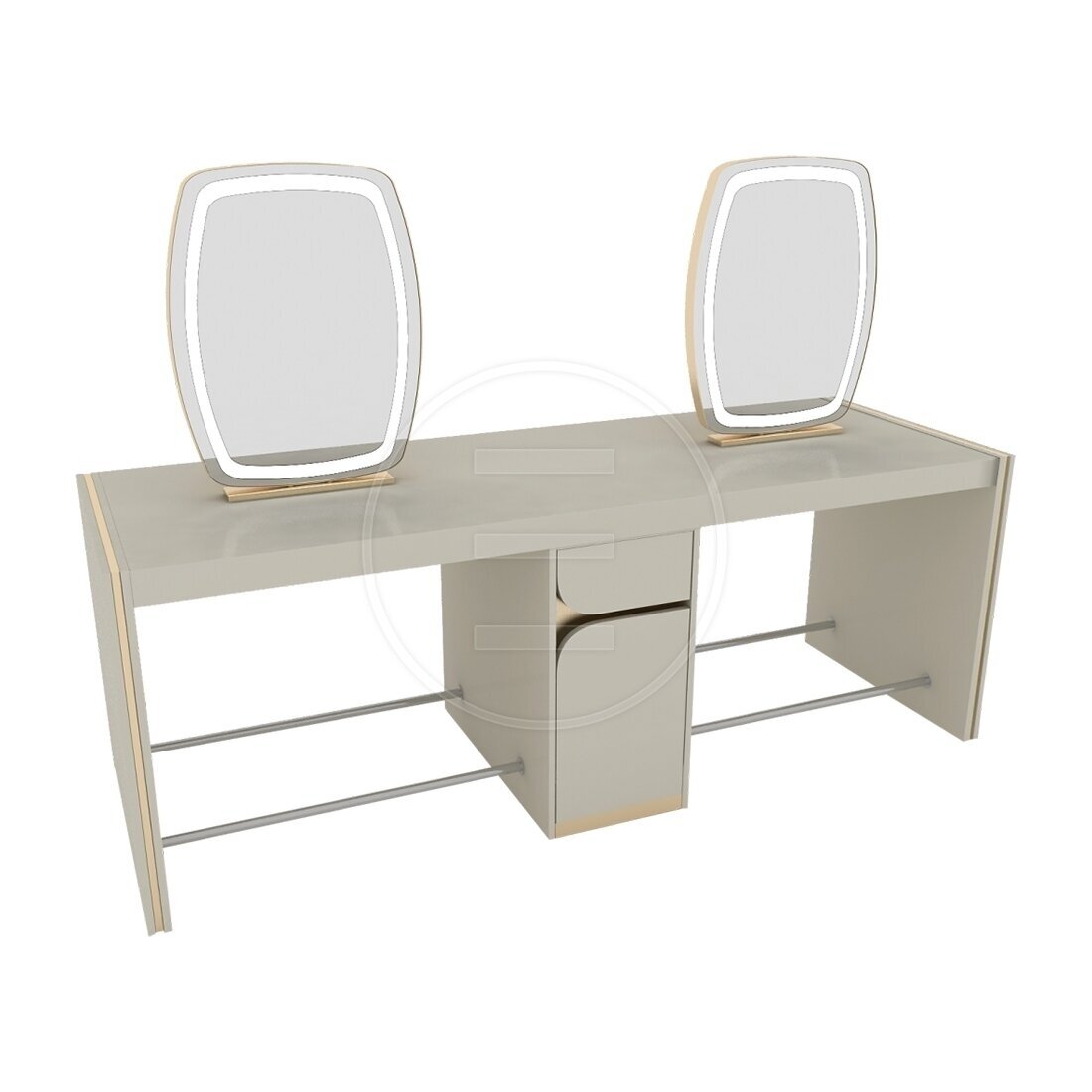 Professional double beauty salon mirror-console BOHO ISLAND ( II ) Professional double beauty salon mirror-console BOHO ISLAND ( II )