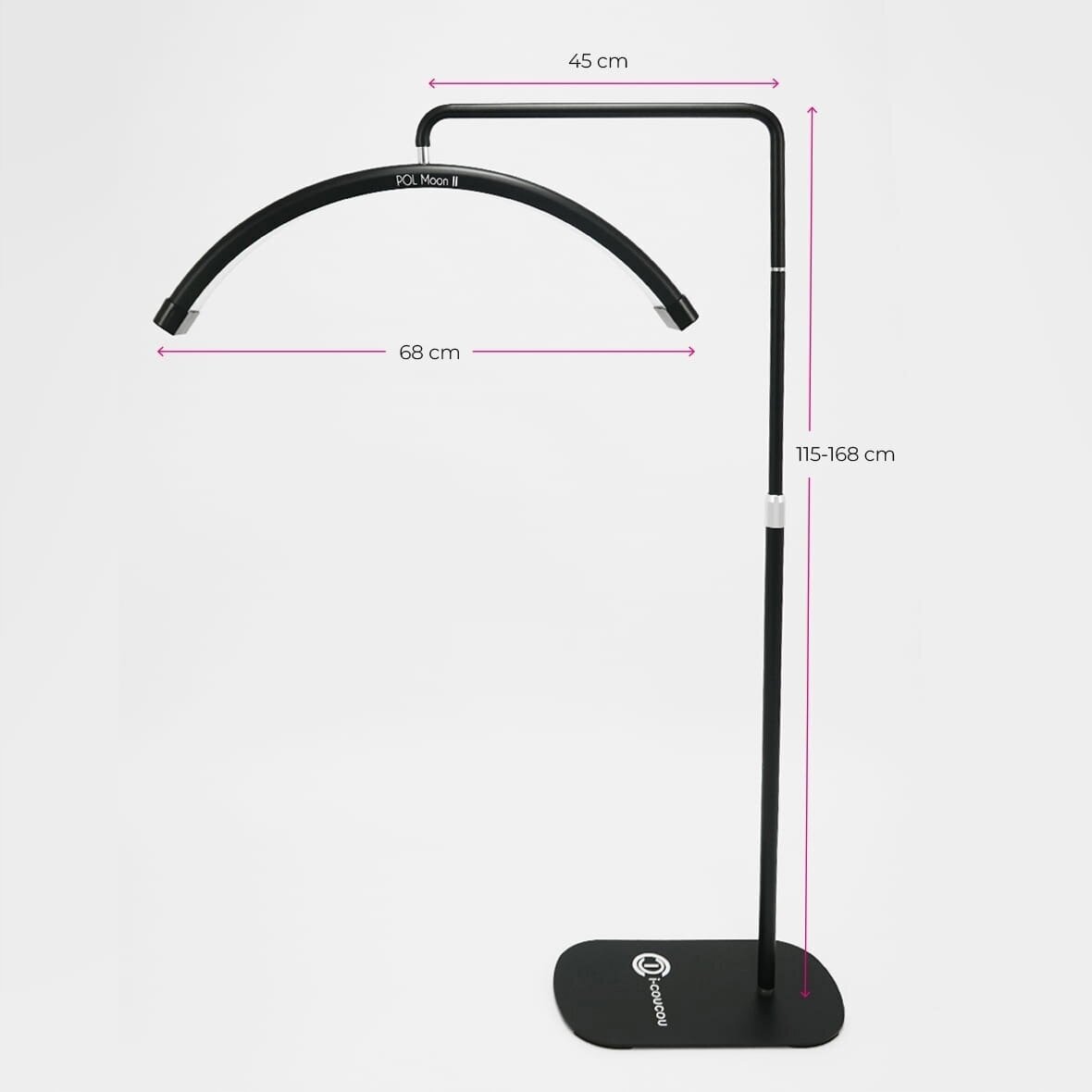 Professional make-up and eyelash lamp for beauticians and beauty salons POL MOON II, black color 8 Professional make-up and eyelash lamp for beauticians and beauty salons POL MOON II, black color 8