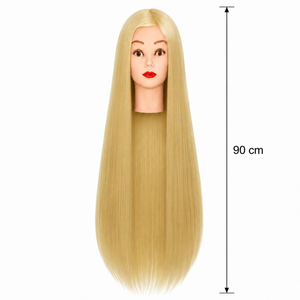 Profesionali galva mokymams IZA BLOND 90cm, karščiui atspariais plaukais + stovas 12 Profesionali galva mokymams IZA BLOND 90cm, karščiui atspariais plaukais + stovas 12