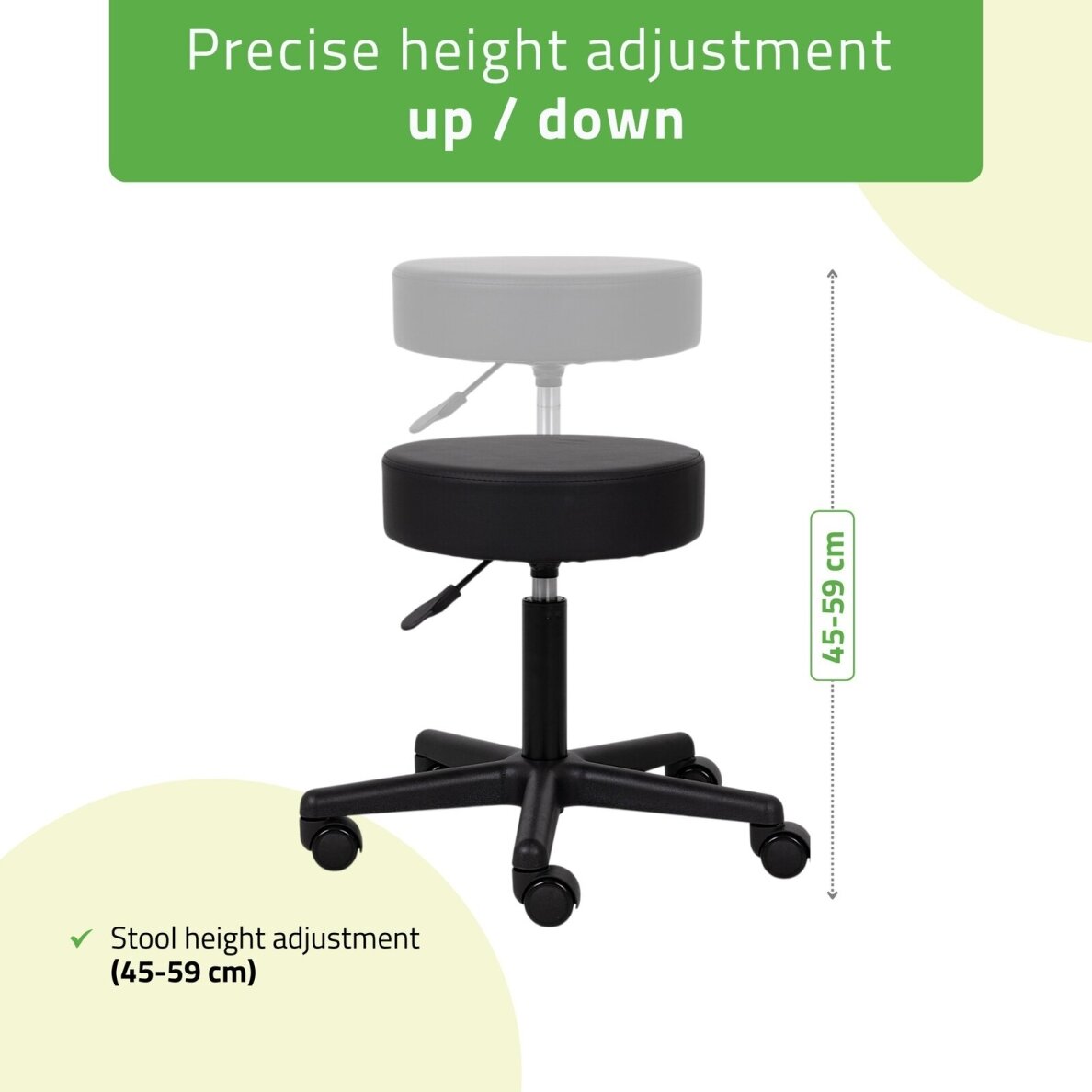 Professional master chair with wheels TIMO K515, black 2 Professional master chair with wheels TIMO K515, black 2
