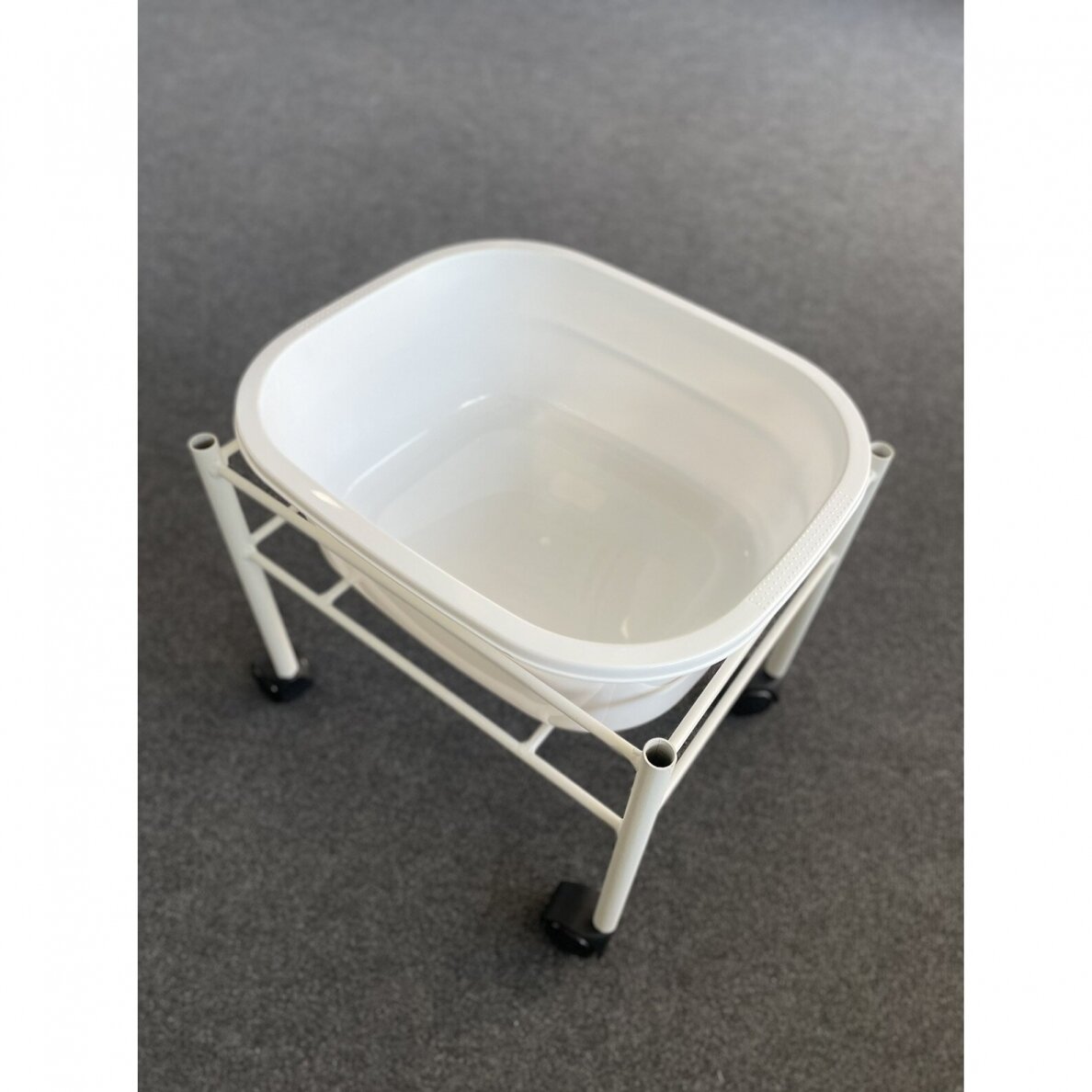 Professional pedicure bath with steel foot for podological work SIMPLE, white color 8