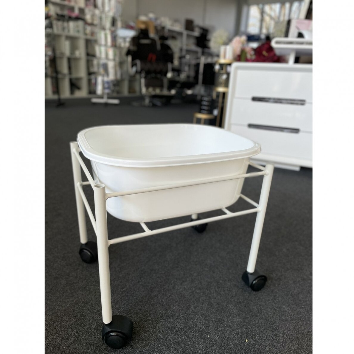 Professional pedicure bath with steel foot for podological work SIMPLE, white color 7 Professional pedicure bath with steel foot for podological work SIMPLE, white color 7