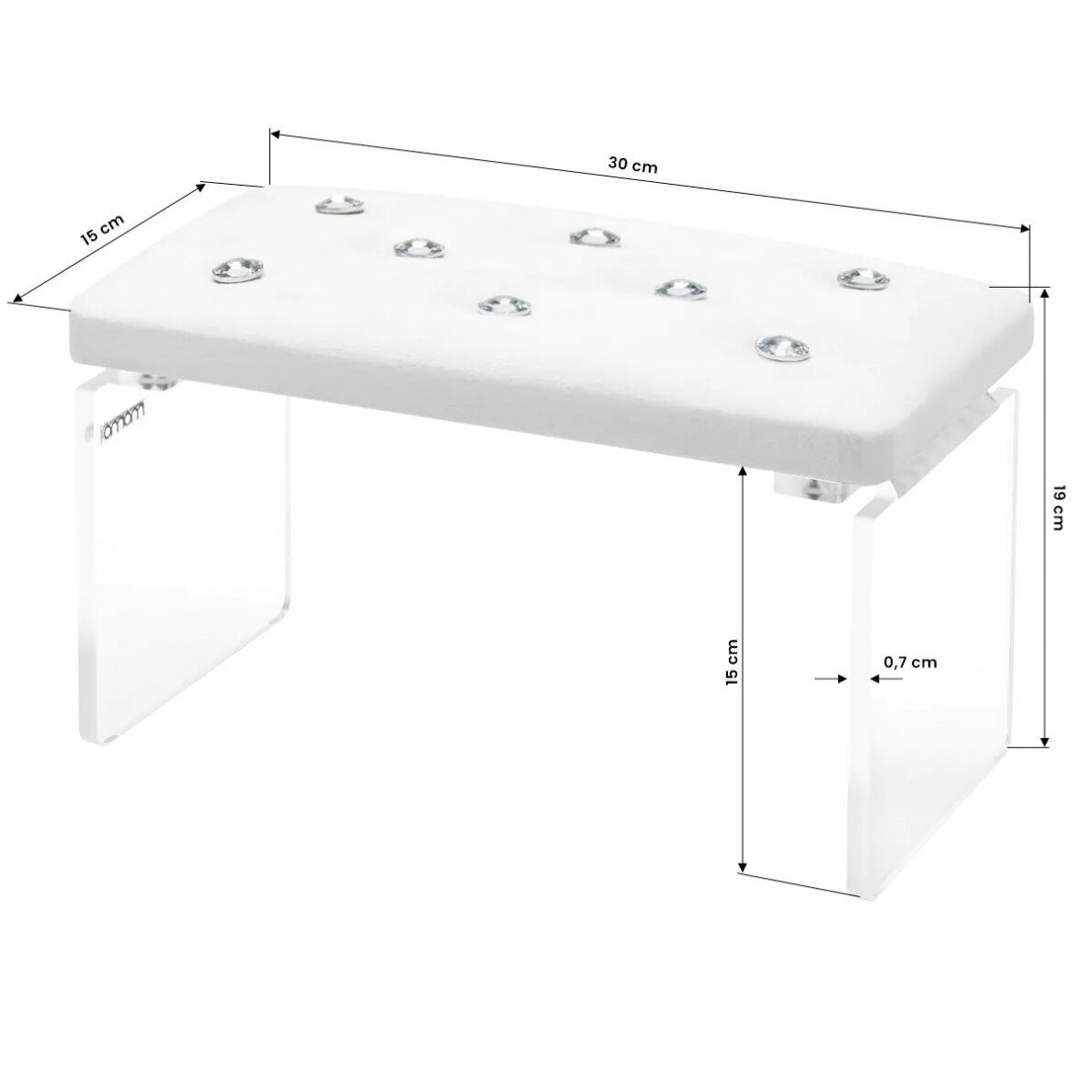 Professional manicure armrest MOMO DIAMOND, white velor 3 Professional manicure armrest MOMO DIAMOND, white velor 3