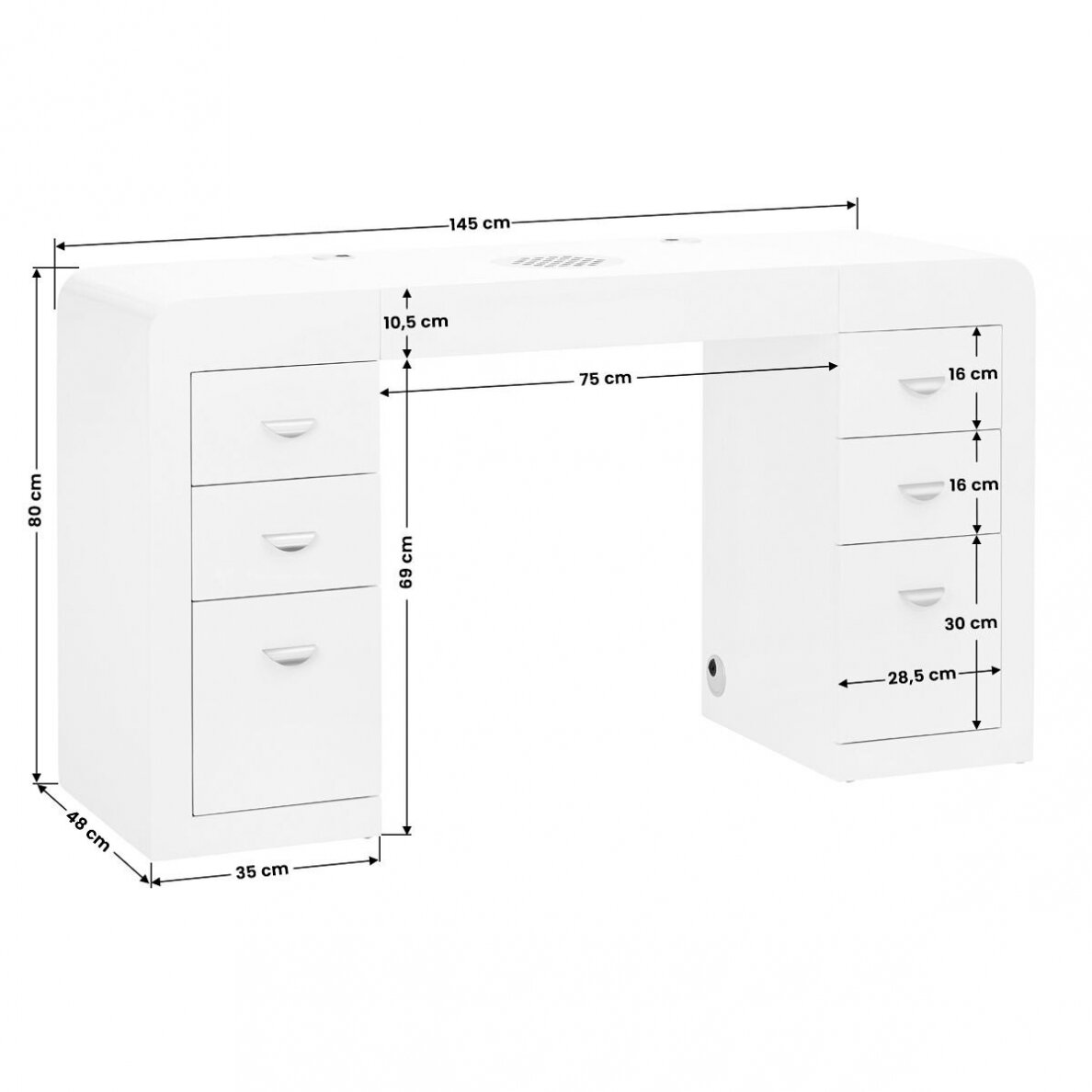 Professional manicure table 314, white color 10 Professional manicure table 314, white color 10
