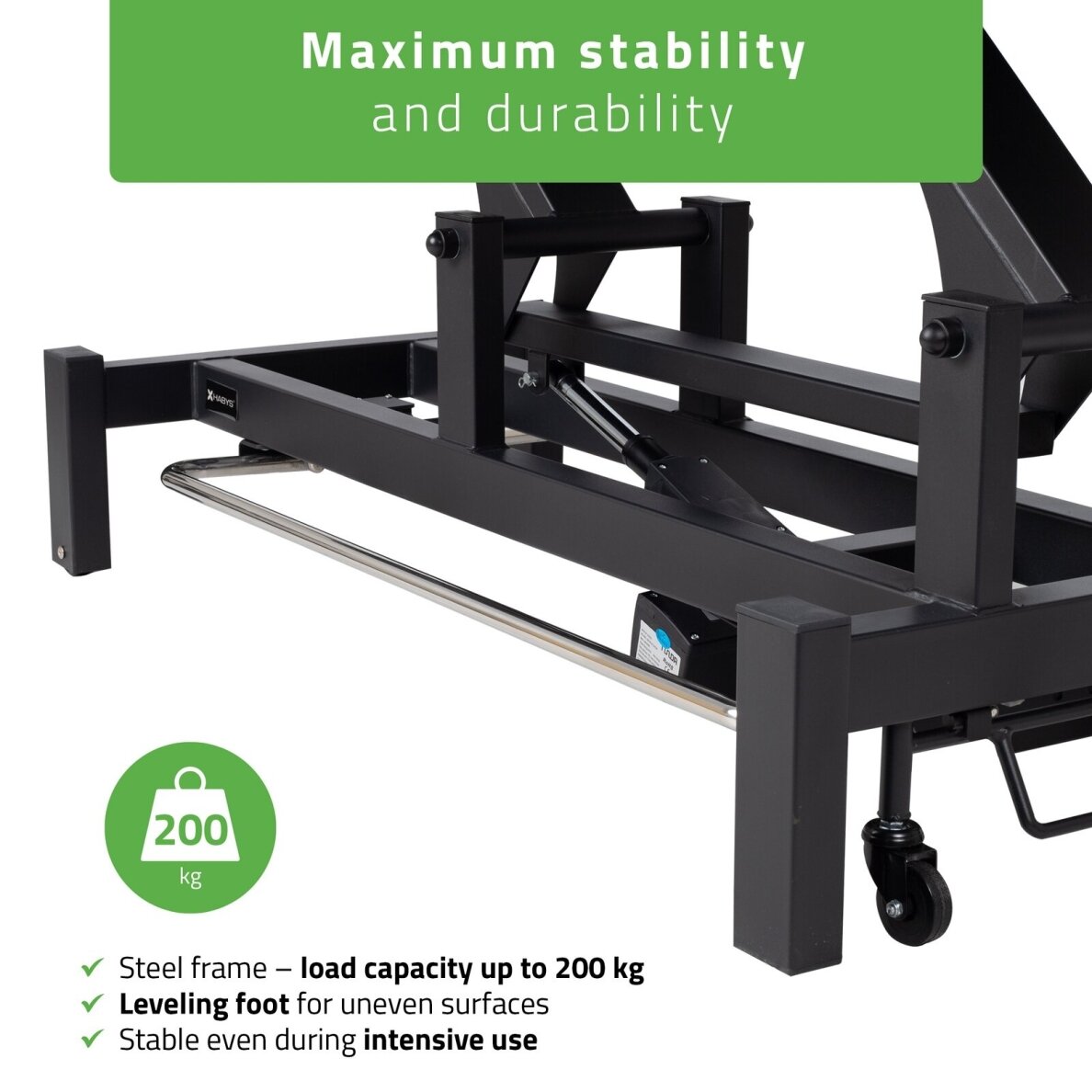 Professional massage and physiotherapy table-bed with foot control mechanism FORTIS 2 ERGO, gray 3