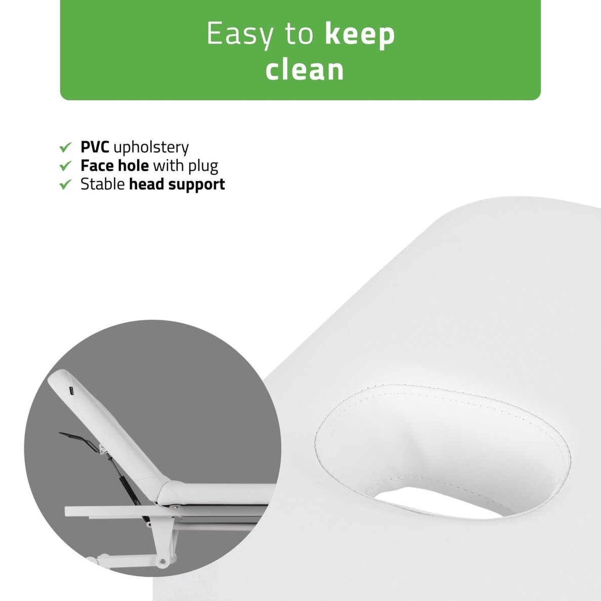 Professional massage and physiotherapy table-bed with adjustable backrest VIGO 2, white 5 Professional massage and physiotherapy table-bed with adjustable backrest VIGO 2, white 5