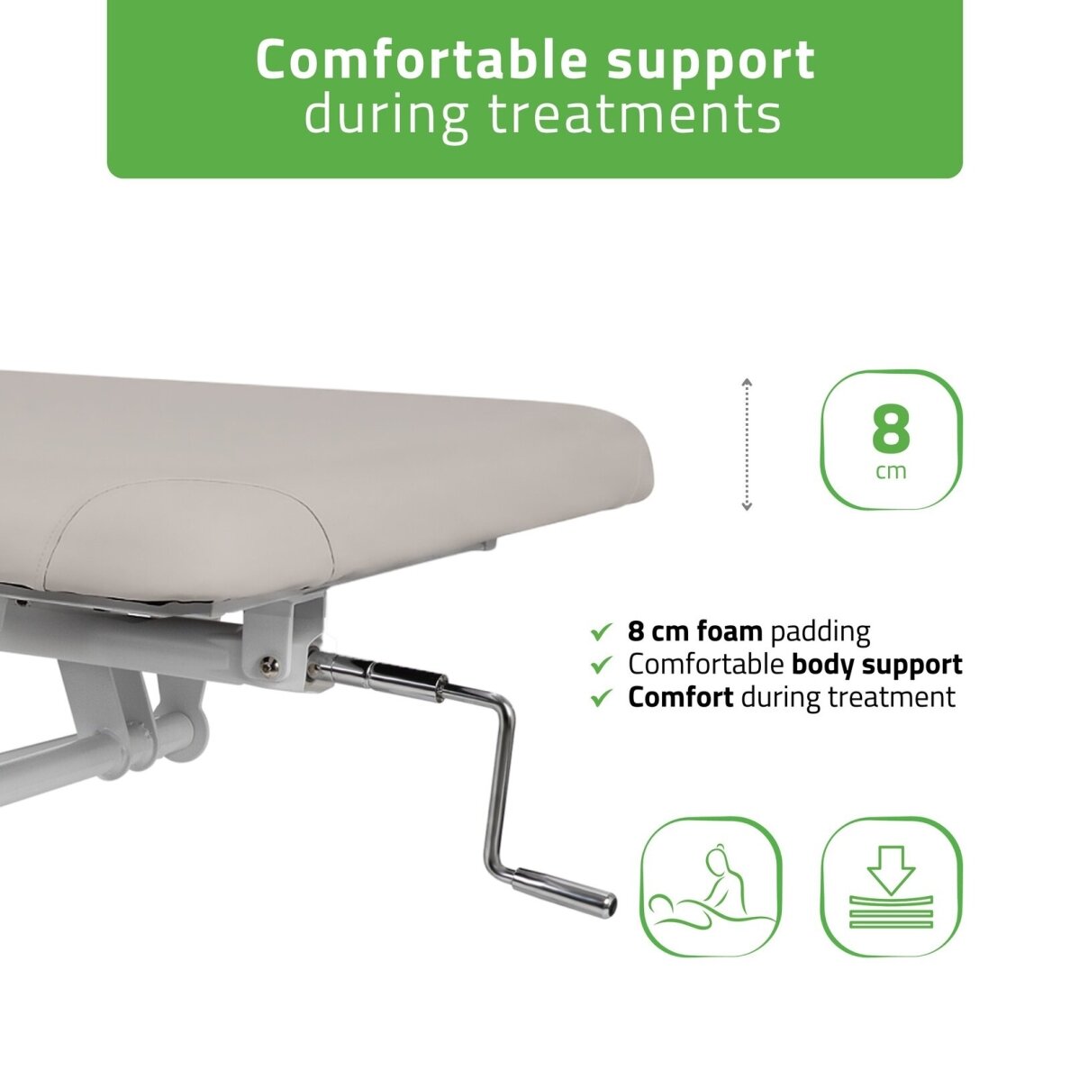 Professional massage and physiotherapy table-bed with adjustable backrest VIGO 2, light gray 3