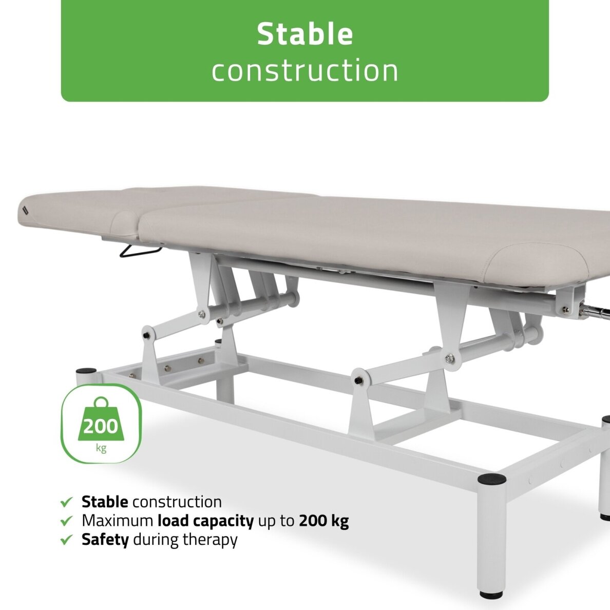 Professional massage and physiotherapy table-bed with adjustable backrest VIGO 2, light gray 4