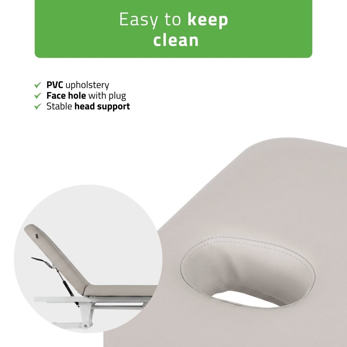 Professional massage and physiotherapy table-bed with adjustable backrest VIGO 2, light gray 5