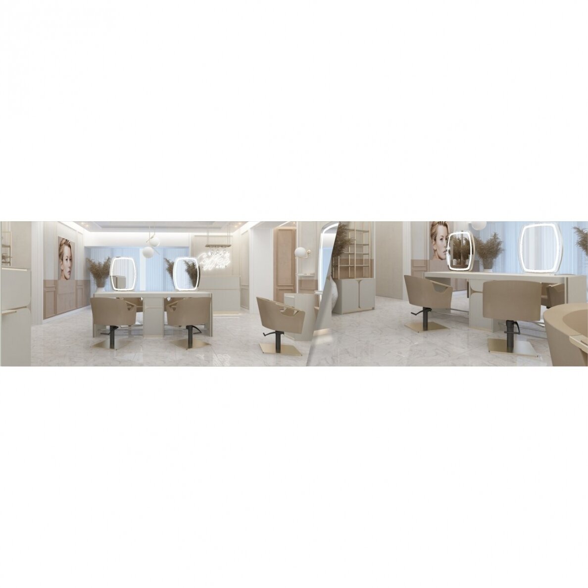 Professional double beauty salon mirror-console BOHO ISLAND ( II ) 1 Professional double beauty salon mirror-console BOHO ISLAND ( II ) 1