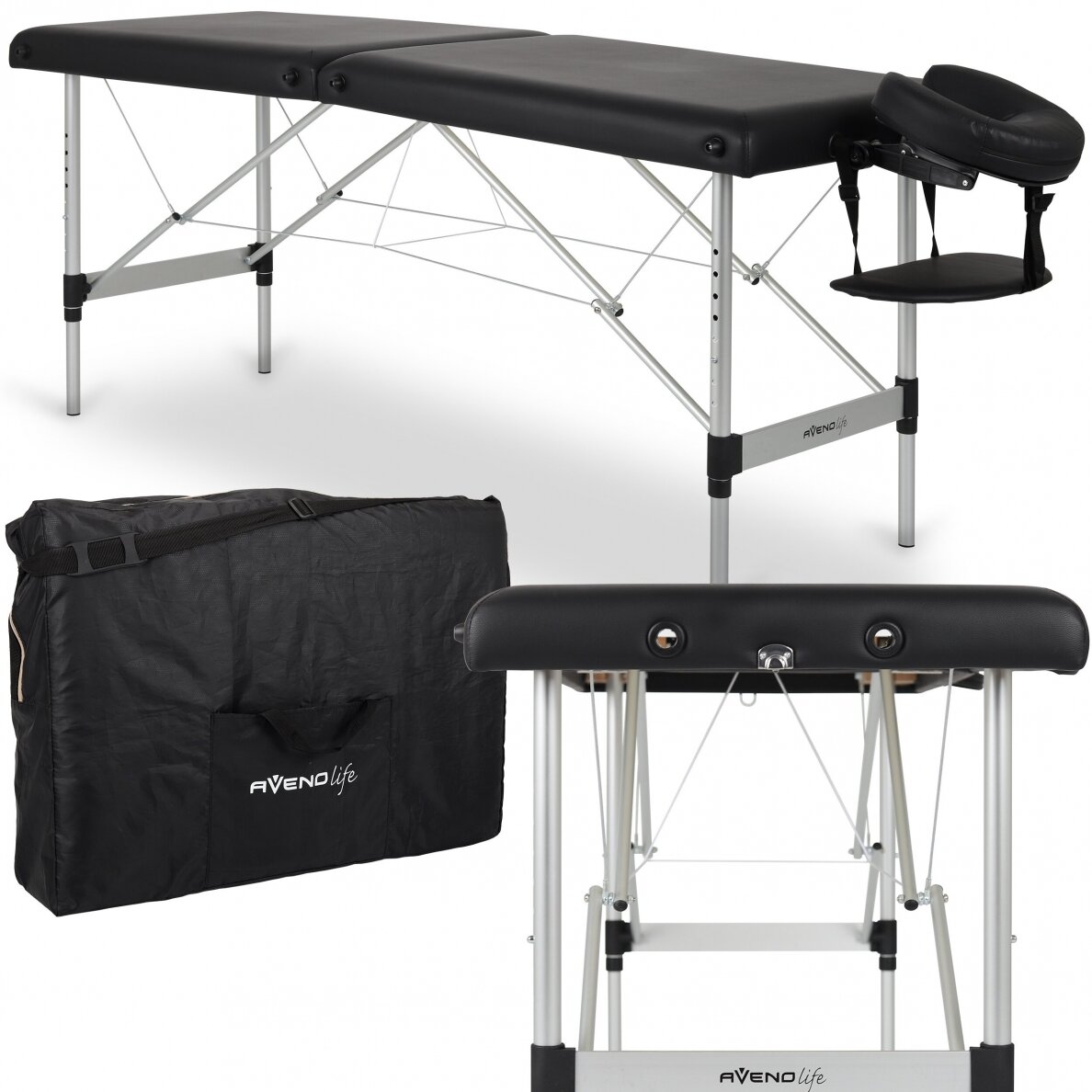 Profesionalus sulankstomas masažo stalas NINA COMFY BASE K515 BLACK, juodos spalvos 1 Profesionalus sulankstomas masažo stalas NINA COMFY BASE K515 BLACK, juodos spalvos 1