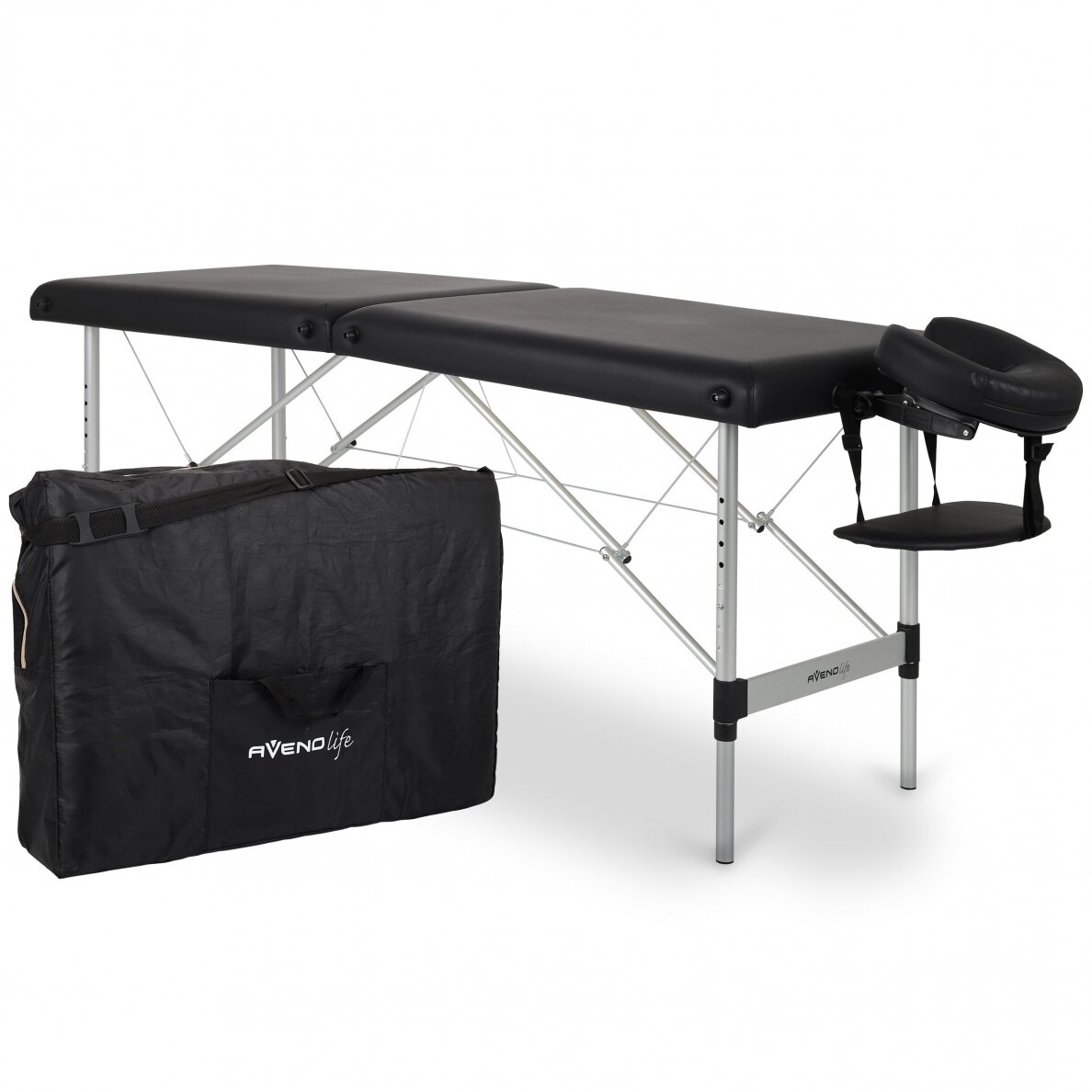 Profesionalus sulankstomas masažo stalas NINA COMFY BASE K515 BLACK, juodos spalvos 3