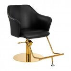 Profesionali kirpyklos kėdė GABBIANO MARBELLA, juoda su aukso spalvos detalėmis