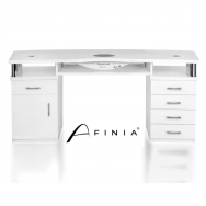 Profesionalus manikiūro stalas grožio salonui AFINIA PARTLY BODIED SK02 116, baltos spalvos