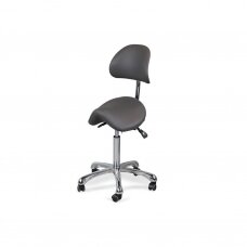 Professional saddle-type craftsman&#39;s chair for beauticians and beauty salons Diana, gray color