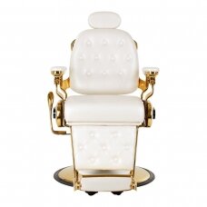 Professional barber chair for hairdressers and beauty salons GABBIANO FRANCESCO, white with gold details