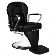 Профессиональное барберское кресло для парикмахерских и салонов красоты GABBIANO TIZIANO, черно белого цвета