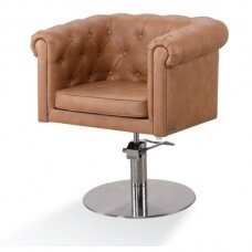 Professional CHESTERFIELD-style barber chair DUKE, brown color
