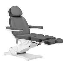 Профессиональное электрическое косметологическое кресло-кровать для процедур педикюра SILLON CLASSIC, 2 мотора, цвет серый