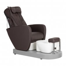 Professional electric podiatry chair for pedicure procedures with massage function AZZURRO 016C, brown color