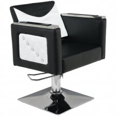 Profesionali hidraulinė kirpyklos kėdė EVE, juodai baltos spalvos