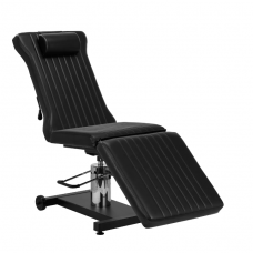 Profesionali hidraulinė tatuiruočių salono kėdė-lova PRO INK 612, juodos spalvos
