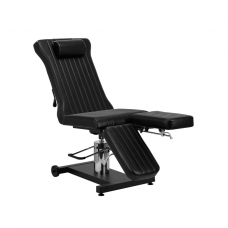 Profesionali hidraulinė tatuiruočių salono kėdė-lova PRO INK 611, juodos spalvos